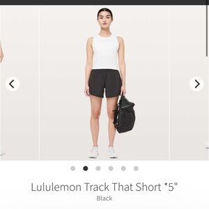 Lululemon Track That Short *5"
Black Size 4